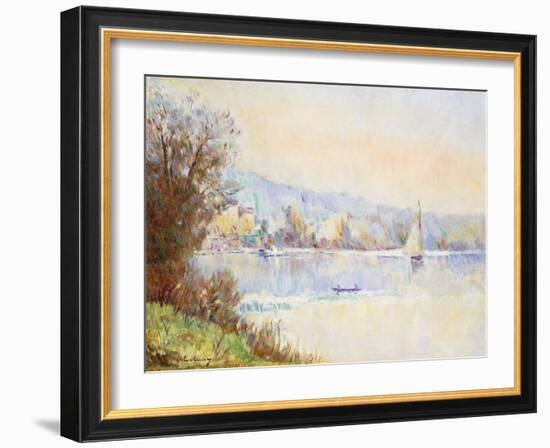 Boats on the Seine; Bateaux Sur La Seine-Albert-Charles Lebourg-Framed Giclee Print