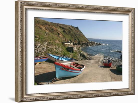 Boats on the Slipway at Cape Cornwall, Cornwall-Peter Thompson-Framed Photographic Print