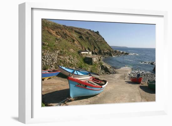 Boats on the Slipway at Cape Cornwall, Cornwall-Peter Thompson-Framed Photographic Print