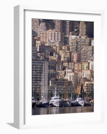 Boats on the Waterfront, Monte Carlo, Monaco, Cote d'Azur, Mediterranean, Europe-Sergio Pitamitz-Framed Photographic Print