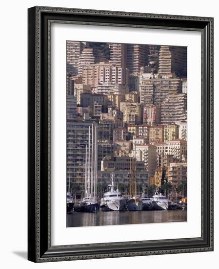 Boats on the Waterfront, Monte Carlo, Monaco, Cote d'Azur, Mediterranean, Europe-Sergio Pitamitz-Framed Photographic Print