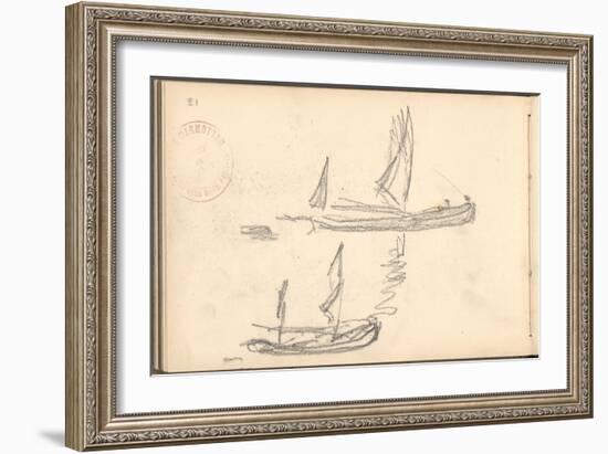 Boats (Pencil on Paper)-Claude Monet-Framed Giclee Print