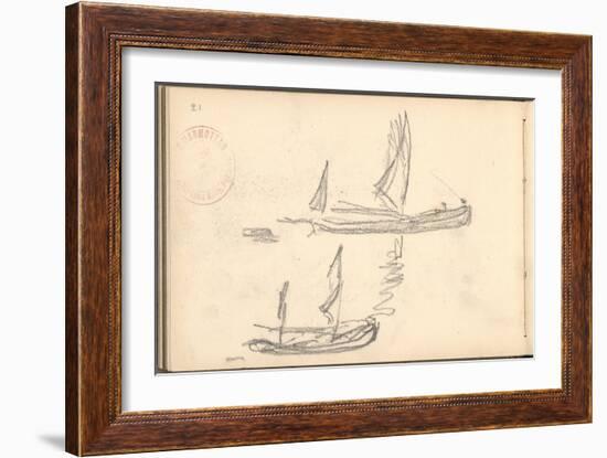 Boats (Pencil on Paper)-Claude Monet-Framed Giclee Print