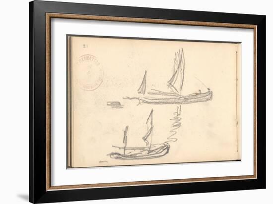 Boats (Pencil on Paper)-Claude Monet-Framed Giclee Print