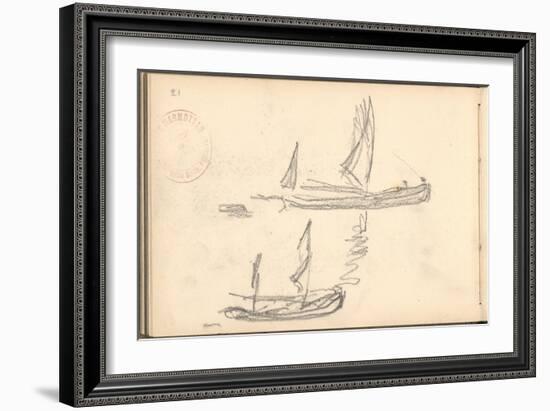 Boats (Pencil on Paper)-Claude Monet-Framed Giclee Print