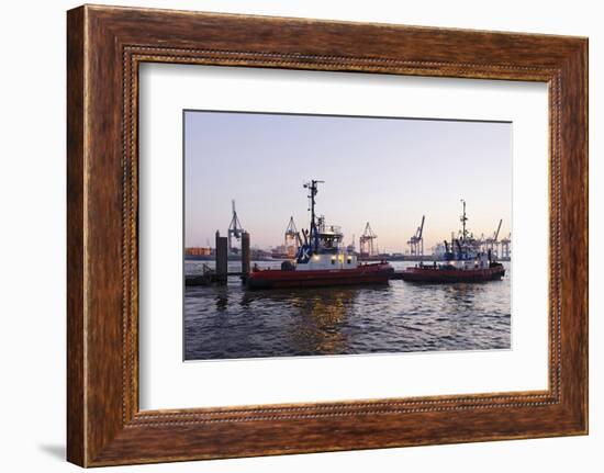 Boats, Pilots, Tugboat, Waiting for Mission, NeumŸhlen-Axel Schmies-Framed Photographic Print