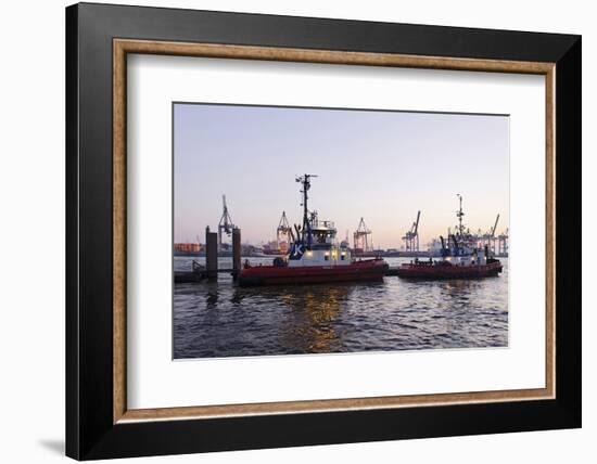 Boats, Pilots, Tugboat, Waiting for Mission, NeumŸhlen-Axel Schmies-Framed Photographic Print