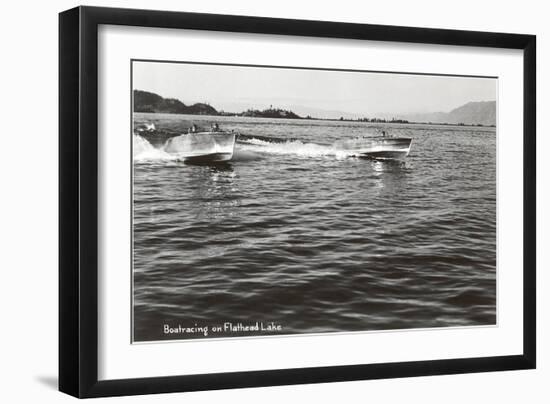 Boats Racing on Flathead Lake, Montana-null-Framed Art Print