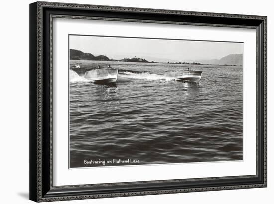 Boats Racing on Flathead Lake, Montana-null-Framed Art Print