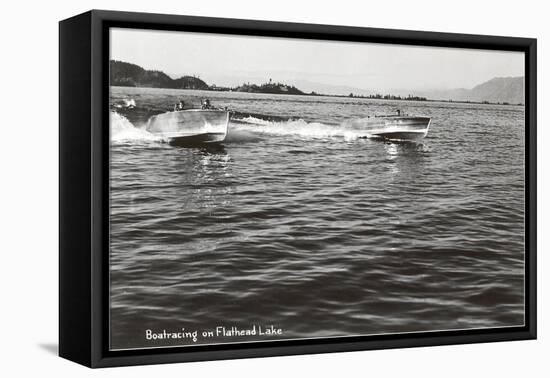 Boats Racing on Flathead Lake, Montana-null-Framed Stretched Canvas