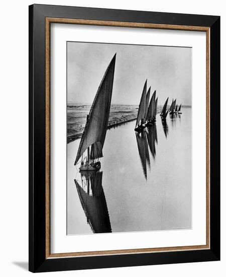 Boats Sailing Along Suez Canal-Alfred Eisenstaedt-Framed Photographic Print