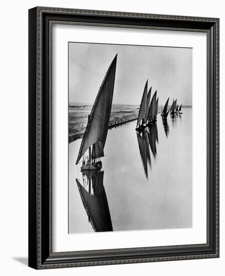 Boats Sailing Along Suez Canal-Alfred Eisenstaedt-Framed Photographic Print