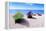 Boats Stored on a Caribbean Beach, Puerto Rico-George Oze-Framed Premier Image Canvas