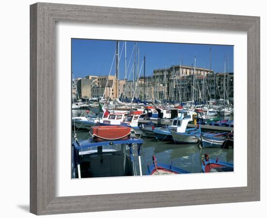 Boats, the Old Fort, La Cala, Palermo, Sicily, Italy-Peter Thompson-Framed Photographic Print