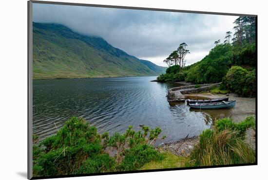 Boats wait for passengers at Doo Lough, part of a national park in County Mayo, Ireland.-Betty Sederquist-Mounted Photographic Print