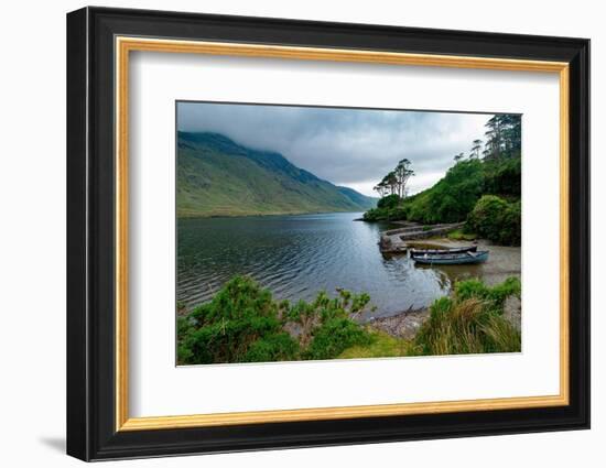 Boats wait for passengers at Doo Lough, part of a national park in County Mayo, Ireland.-Betty Sederquist-Framed Photographic Print