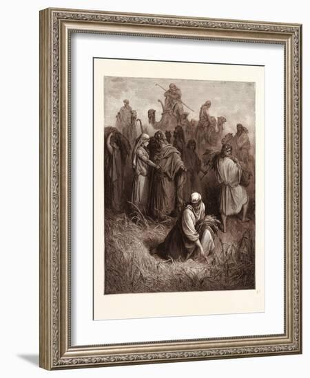 Boaz and Ruth-Gustave Dore-Framed Giclee Print