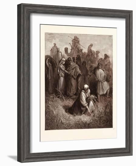 Boaz and Ruth-Gustave Dore-Framed Giclee Print