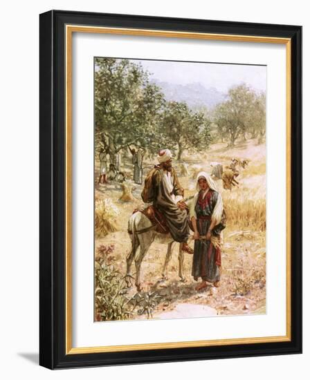 Boaz and Ruth-William Brassey Hole-Framed Giclee Print