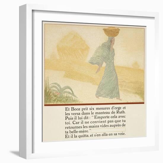Boaz Gave Ruth Six Measures of Barley to Take to Her Mother-In-Law, from 'Ruth et Booz',…-Francois-Louis Schmied-Framed Giclee Print