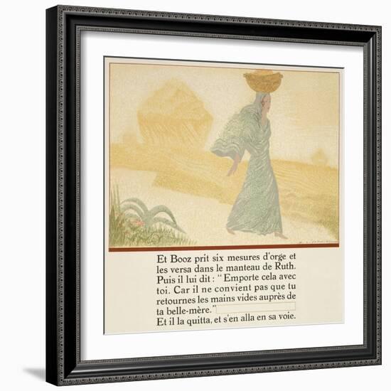 Boaz Gave Ruth Six Measures of Barley to Take to Her Mother-In-Law, from 'Ruth et Booz',…-Francois-Louis Schmied-Framed Giclee Print