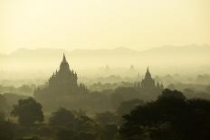 A Beautiful Sunrise over the Buddhist Temples in Bagan-Boaz Rottem-Framed Photographic Print