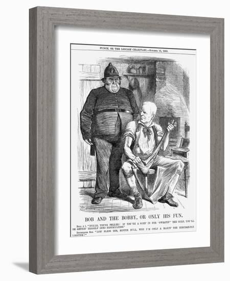 Bob and the Bobby, or Only His Fun, 1869-Joseph Swain-Framed Giclee Print