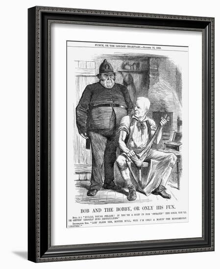 Bob and the Bobby, or Only His Fun, 1869-Joseph Swain-Framed Giclee Print