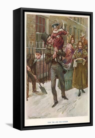 Bob Cratchit and Tiny Tim-null-Framed Premier Image Canvas