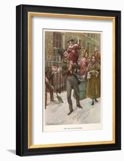 Bob Cratchit and Tiny Tim-null-Framed Photographic Print