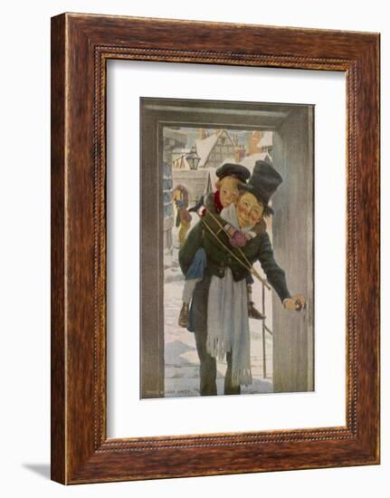 Bob Cratchit with "Tiny Tim" His Crippled Youngest Son-Jessie Willcox-Smith-Framed Photographic Print