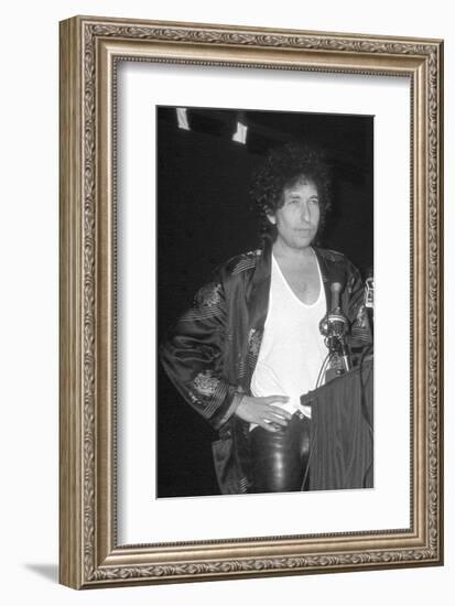 Bob Dylan at Podium-null-Framed Art Print