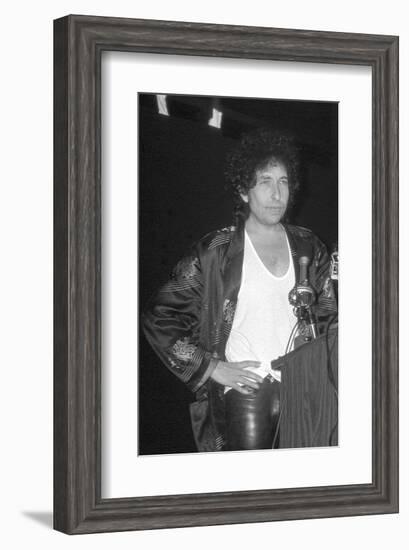 Bob Dylan at Podium-null-Framed Art Print