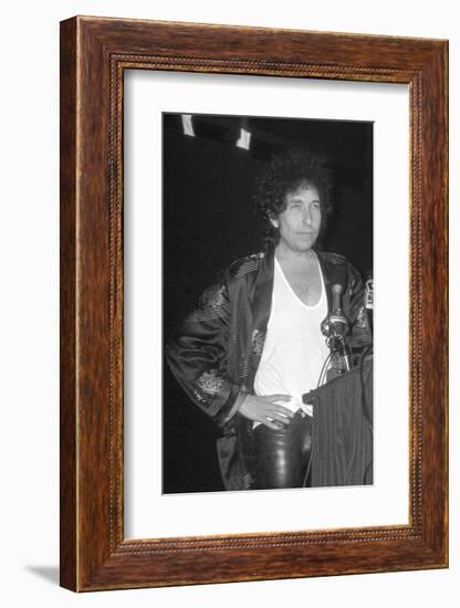 Bob Dylan at Podium-null-Framed Art Print