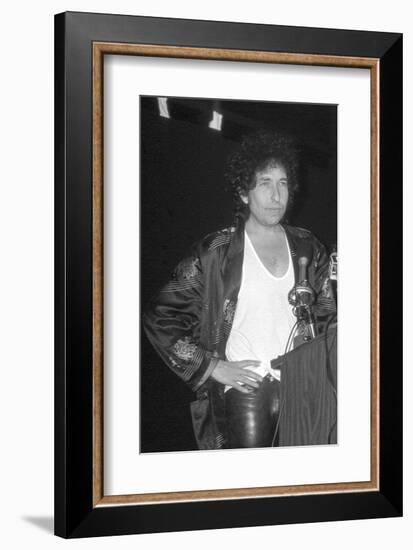 Bob Dylan at Podium-null-Framed Art Print