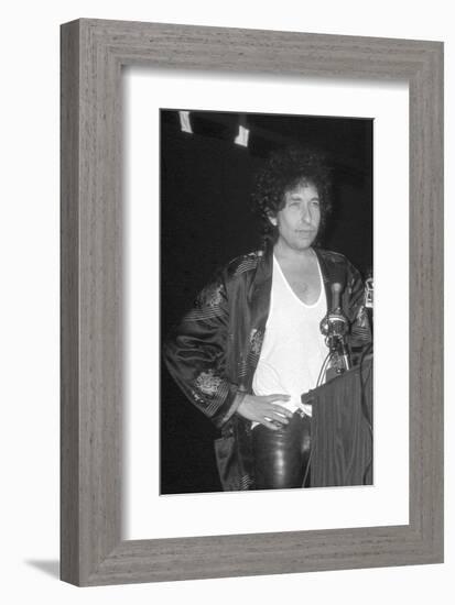 Bob Dylan at Podium-null-Framed Art Print