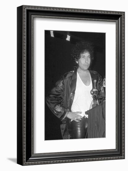 Bob Dylan at Podium-null-Framed Art Print