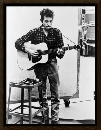 Bob Dylan Playing Guitar and Harmonica into Microphone. 1965' Art Print |  Art.com