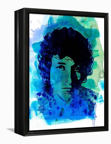 Bob Dylan Watercolor-Nelly Glenn-Framed Stretched Canvas