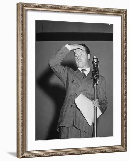 Bob Hope During Show for Soldiers During WWII-null-Framed Photographic Print