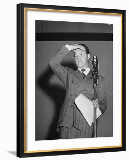 Bob Hope During Show for Soldiers During WWII-null-Framed Photographic Print