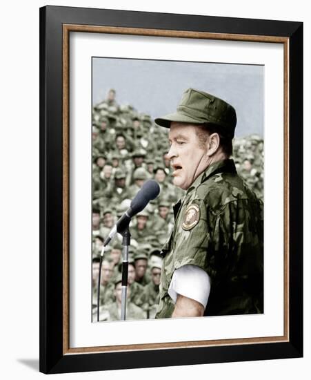 Bob Hope entertains the troops in Vietnam, ca. late 1960s-null-Framed Photo