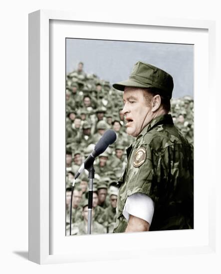 Bob Hope entertains the troops in Vietnam, ca. late 1960s-null-Framed Photo