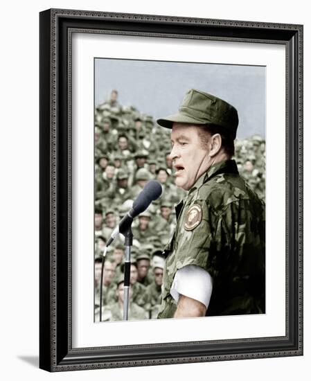 Bob Hope entertains the troops in Vietnam, ca. late 1960s-null-Framed Photo