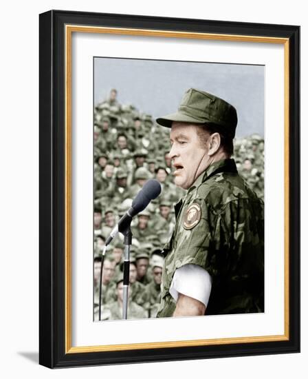 Bob Hope entertains the troops in Vietnam, ca. late 1960s-null-Framed Photo