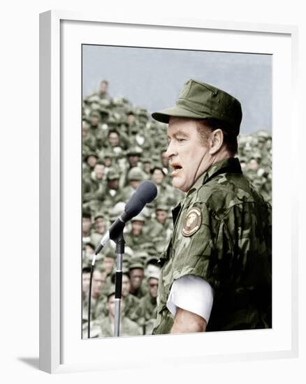 Bob Hope entertains the troops in Vietnam, ca. late 1960s-null-Framed Photo