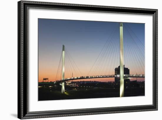 Bob Kerrey Pedestrian Bridge, Missouri River, Omaha, Nebraska, USA-Walter Bibikow-Framed Photographic Print