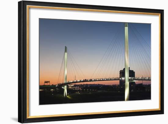 Bob Kerrey Pedestrian Bridge, Missouri River, Omaha, Nebraska, USA-Walter Bibikow-Framed Photographic Print