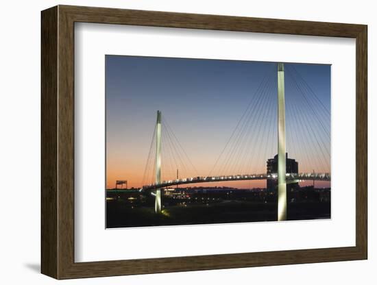 Bob Kerrey Pedestrian Bridge, Missouri River, Omaha, Nebraska, USA-Walter Bibikow-Framed Photographic Print