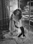 Actress Rita Hayworth Wearing Nude Souffle Negligee in movie "Gilda"-Bob Landry-Premium Photographic Print